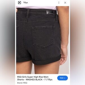 RSQ Black Jean Shorts High-Waisted Cuffed Hem